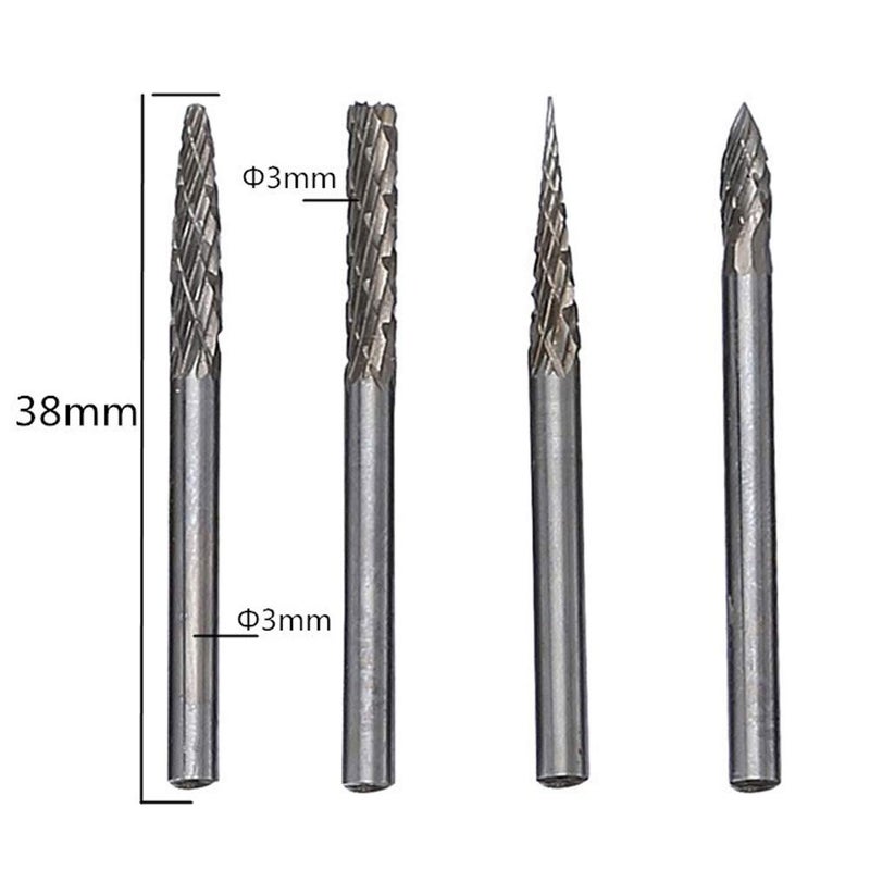 YEEZUGO 20pcs Solid Carbide Burr Set, 1/8 Shank Double Cut Tungsten Carbide Roary Files Burrs for Rotary Drill Die Grinder Woodworking,Engraving,Drilling,Carving by YEEZUGO - Image 4